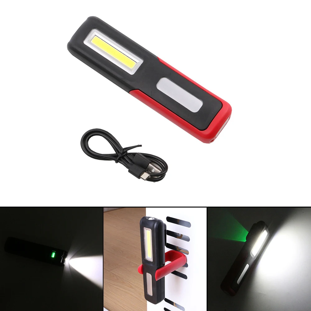 2 Režimai XPE COB LED USB Įkraunamas Žibintuvėlis Super Ryškus Žibintuvėlis Šviesos Pastatytas Baterija Magnetas LED Lemputė USB Laido Kablys Lengvojo