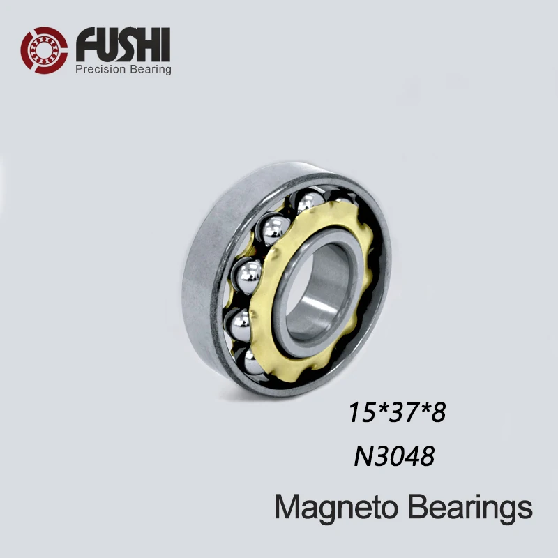 N3048 Magnetų Guolis 15*37*8 mm ( 1 VNT ) Kampinis Kontaktinis Atskiras Nuolatiniai Motorinių Rutuliniai Guoliai