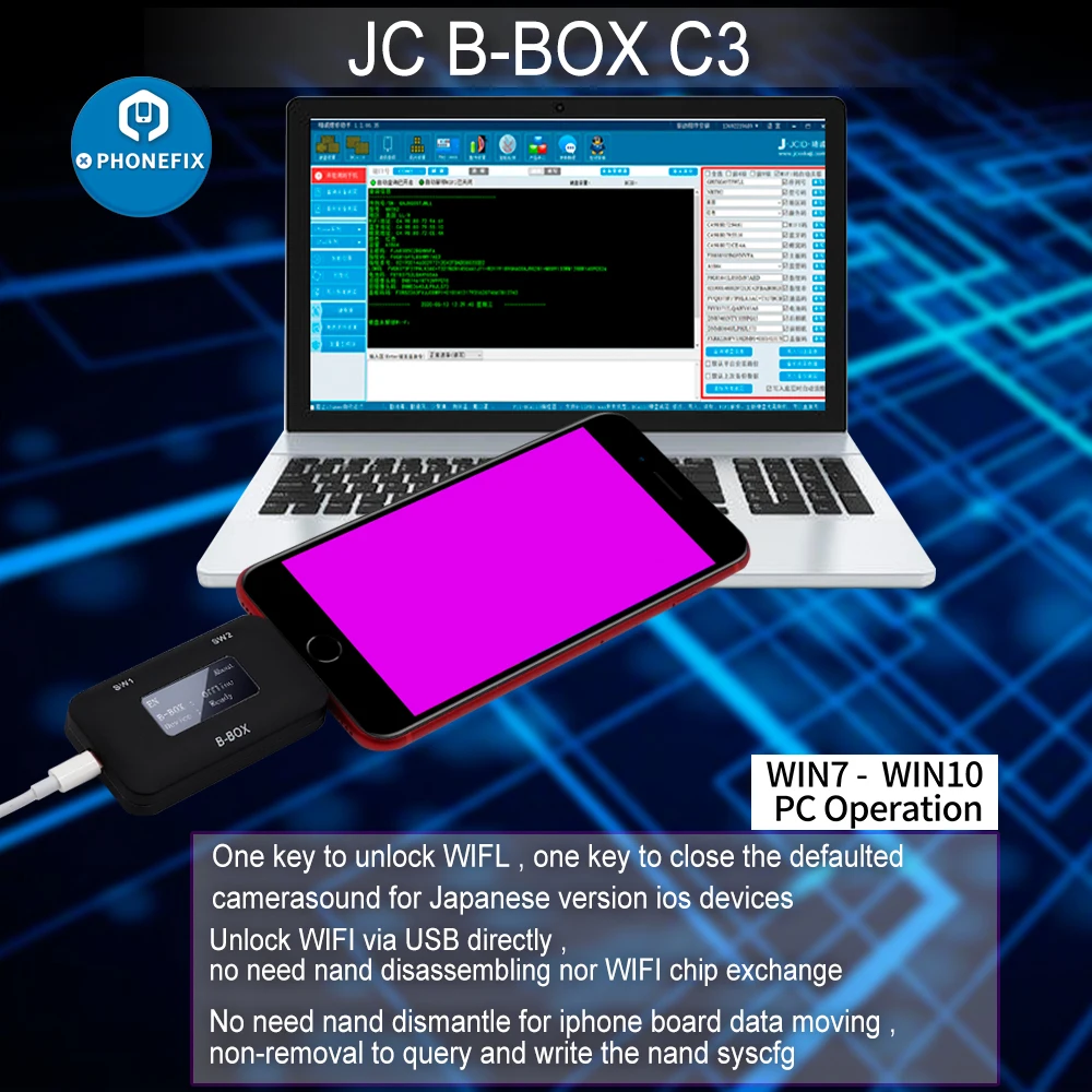 JC B-BOX C3 DFU Vienas Raktas į Violetinė, skirtų 