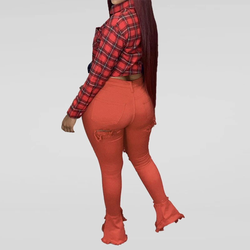 Moterų Flare Džinsai sexy ruožas Kankina Bell bottom denim jean Mama Kelnės Krovinių Plius Dydis moteris, 3XL naujas mados kelnės didmeninė
