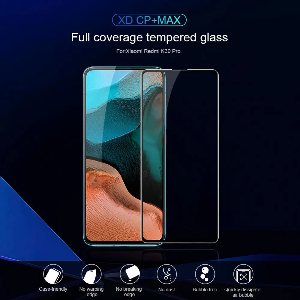Nillkin už Xiaomi Redmi K30 Pro K30 k20 pro Stiklo XD CP+ Max Pilnas draudimas 3D Grūdintas Stiklas Ekrano apsaugos Redmi k30 Pro