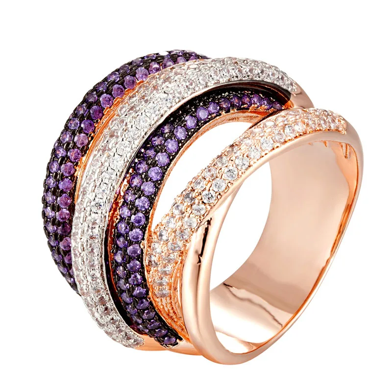 Zlxgirl papuošalai prabangos prekės spalvinga nutiesti cirkonio dioksidas, vario vestuvinis žiedas juvelyriniai dirbiniai moterų ir vyrų geriausia pora anel žiedai