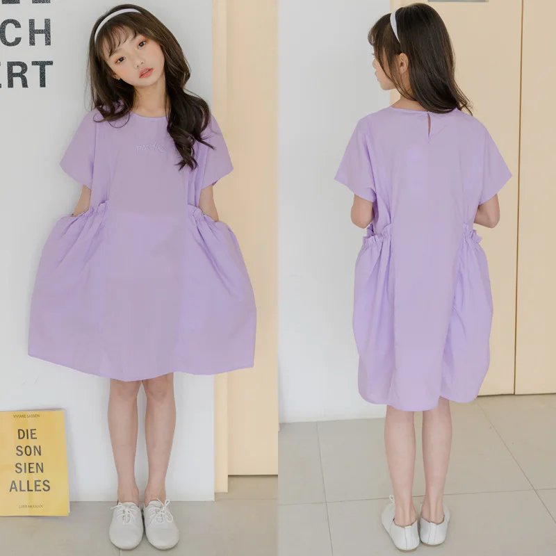 Mergaičių Suknelė Korėjos Naujų 2020 M. Baby Princess Dress Vaikų Vasaros Suknelė Laisvalaikio Laisvi Vaikai Bamblys Medvilnės Suknelė, Siuvinėjimo,#5573