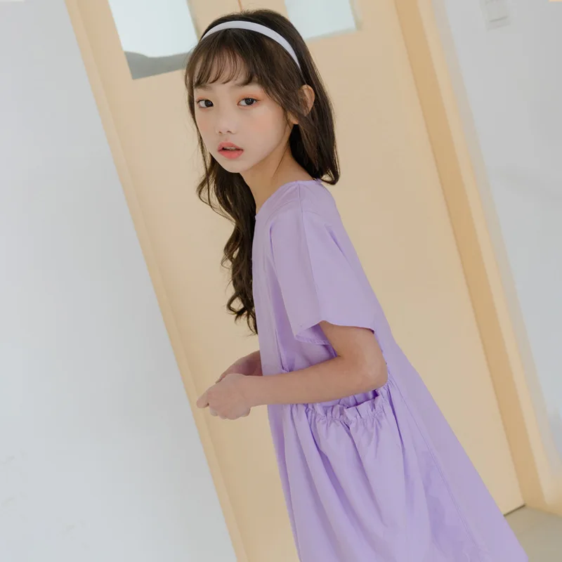 Mergaičių Suknelė Korėjos Naujų 2020 M. Baby Princess Dress Vaikų Vasaros Suknelė Laisvalaikio Laisvi Vaikai Bamblys Medvilnės Suknelė, Siuvinėjimo,#5573
