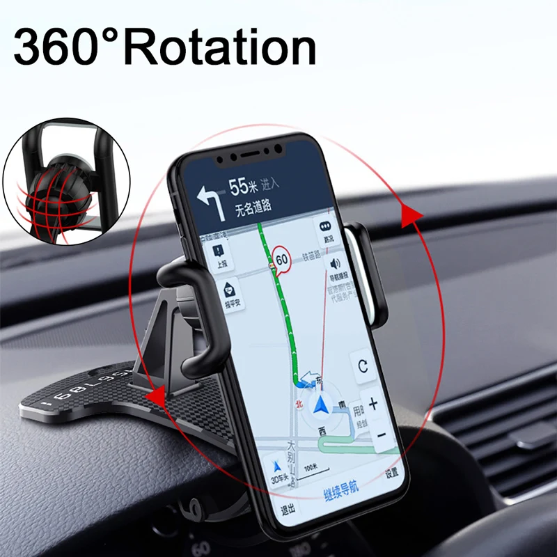 XMXCZKJ telefonų priedai HUD Automobilio prietaisų skydelyje priešslydžio sistema Silikono padas GPS 360 kampu Pasukti Telefoną į Laikiklį suderinama Iphone11