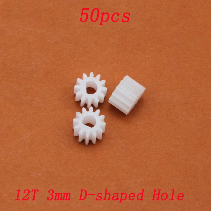 50pcs 12T Plastiko Pavara su 3mm D-formos Skylę Tampros modulis 0.5 Variklio Veleno Jungtis, skirta 