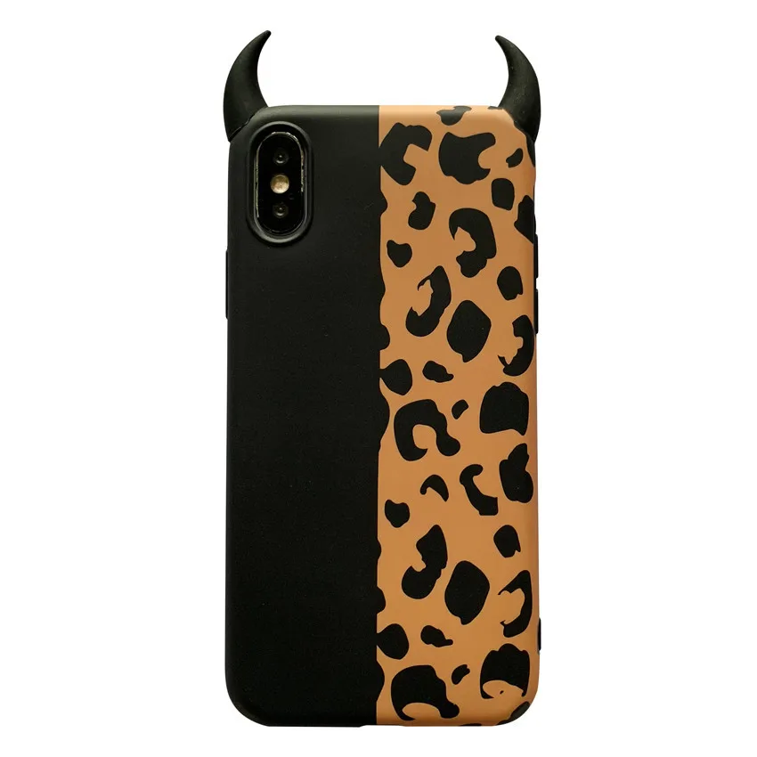 3D Velnio ragų Minkštas DTD Leopard Telefono dėklas Samsung S20Plus S8 S9 S10 Plius Case cover For iPhone 12 11Pro max 8 7 Plius Coque