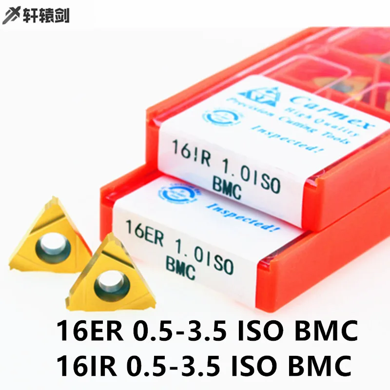 10vnt 16ER 0.75 1.5 1.25 2.0 3.0 ISO BMC Carmex Sriegis Karbido Įdėklų CNC Tekinimo Įrankiai, Sveiki, Supjaustyti Staklės