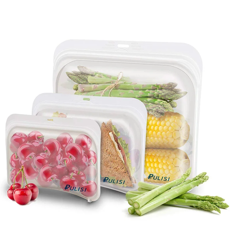 Maisto kokybės Silikono Uždaromos Šviežių saugojimo Krepšys Virtuvės Vaisių ir Daržovių Šaldytuvas Užšaldyti Mikrobangų Saugojimo Krepšys Bakas