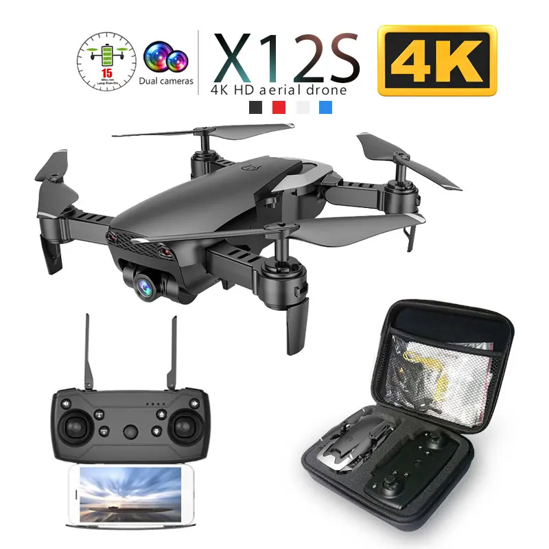 X12 X12S WiFi FPV RC Drone su 0.3 MP/1080P/4K HD Dual Camera Optinio Srauto RC Quadcopter Žaislų Vaikas Dron vs SG106 Visuo xs816
