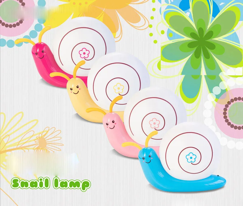 Mielas Animacinių filmų LED Sraigė Šalia Stalo Lempa Kūdikio Miegamojo Puošmena USB Įkrovimo Sienos Miega Naktį Žibintai Vaikams Vaikams