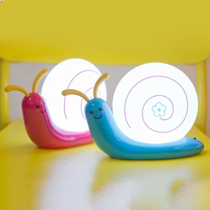 Mielas Animacinių filmų LED Sraigė Šalia Stalo Lempa Kūdikio Miegamojo Puošmena USB Įkrovimo Sienos Miega Naktį Žibintai Vaikams Vaikams