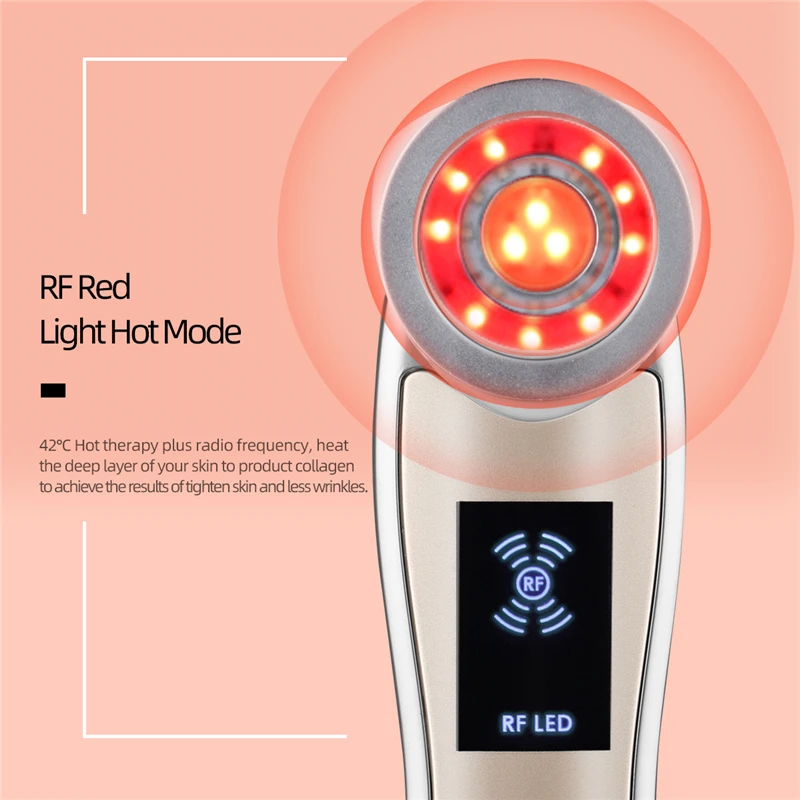 EMS RF Radijo Dažnių LED Fotonų Karšto Šalto Veido Massager Elektros Virpesiai, Odos Atjauninimas Kėlimo Sugriežtinti Raukšlių Šalinimas