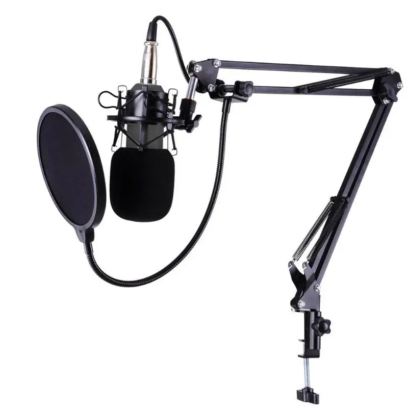 BM-800 Studijoje tiesioginės Transliacijos, Transliavimo Įrašymas Kondensatoriaus Mikrofonas Darbalaukio Žirkliniai Mic Stand Komplektas XLR Laidas