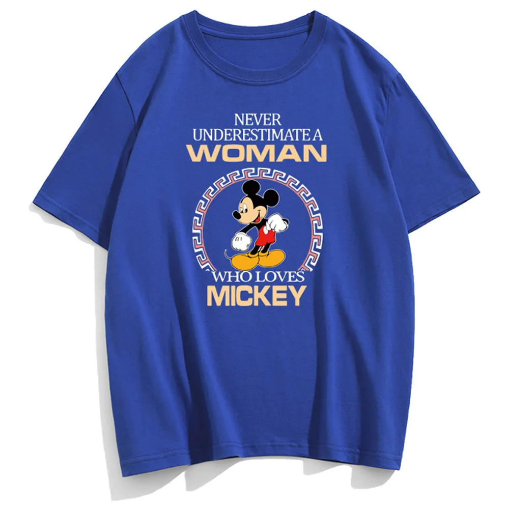 Disney Porų Unisex Moterys T-Shirt Mielas Peliukas Mikis Animacinių Filmų Laiškas Spausdinti Medvilnė Tee Trumpas Rankovės O-Kaklo Megztinis Viršūnes 10 Spalva