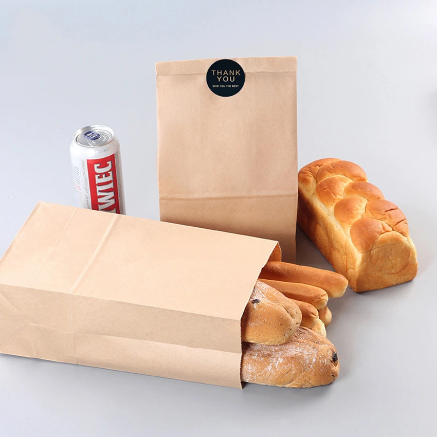 50/100VNT Bauda kraft popieriaus maišelį maisto atostogų dovanų maišelį, sumuštinių duona, saldainiai perdirbamų šalies maišą sauso pakavimo popieriaus maišelis