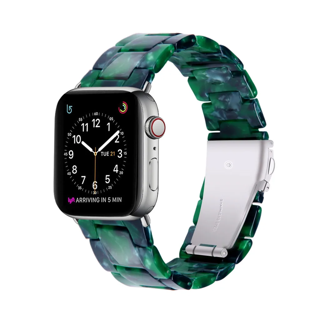Derva Žiūrėti Diržu, Apple Watch 44mm 40mm iwatch Series 5 4 3 2 1 juostos 42mm 38mm Metalo Sagtis Watchband Apyrankę Priedai