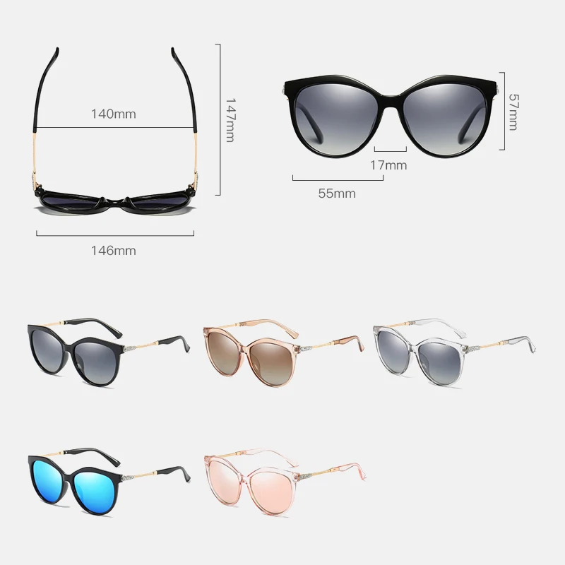 2020 m. moteris turas aukštos kokybės akiniai nuo saulės, Poliarizuoti moteriški Akiniai nuo saulės Gradientas Objektyvas Prabangos Prekės ženklo Saulės akiniai moterų mados
