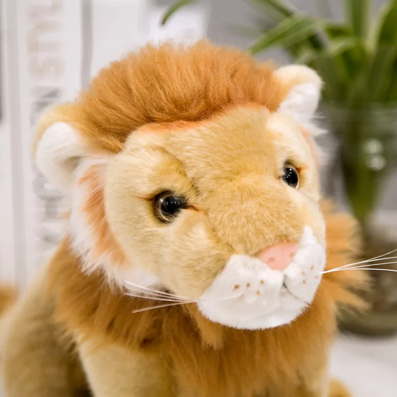 20cm 40cm 30cm liūtas žaislas tikroviška laukinių gyvūnų vyras liūtas pliušinis žaislas iškamša liūtas minkšta lėlė, vaikams, žaislai, vaikų gimtadienio dovana