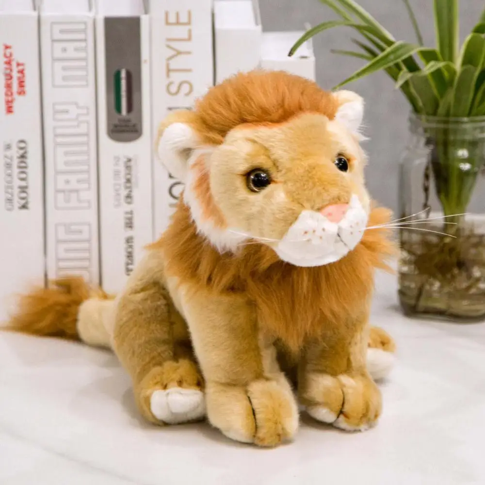 20cm 40cm 30cm liūtas žaislas tikroviška laukinių gyvūnų vyras liūtas pliušinis žaislas iškamša liūtas minkšta lėlė, vaikams, žaislai, vaikų gimtadienio dovana