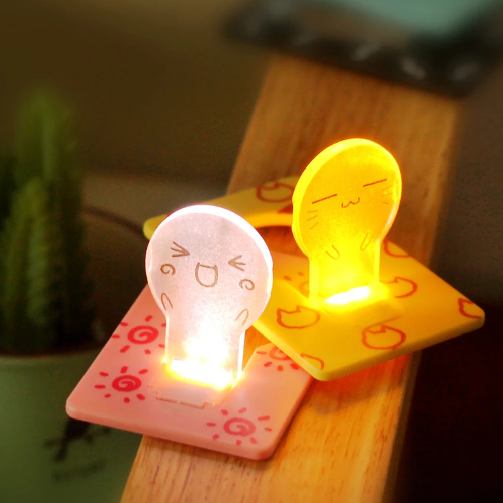 Lankstymo LED Kortelė Kišenėje lemputės, Lempos, Kredito Kortelės Dydžio Naujovė Apšvietimo Nešiojamas Mini 