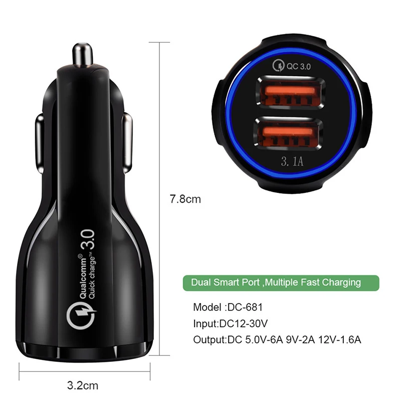 Automobilinis USB Įkroviklis Su LED Universalus Mobilaus Telefono Automobilinis-Kroviklis, skirtas 