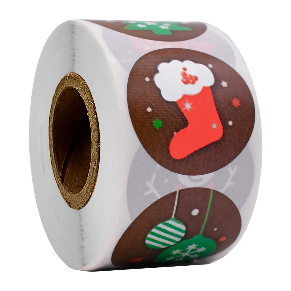 Kalėdų Žaislas, Lipdukai 38mm Didelis Dydis 500Pcs/Vyniotinis su 8 Tipų Duomenys Pašto Ženklų Sandarinimo