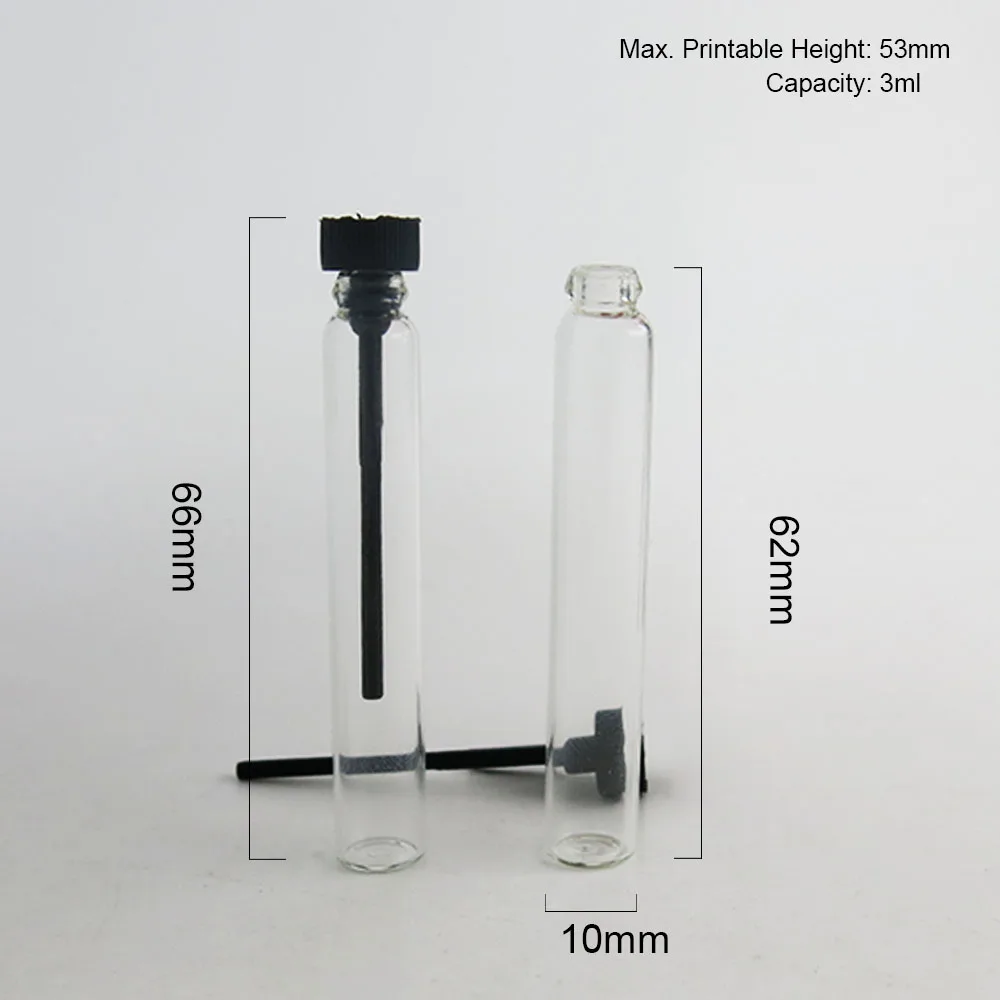 100 x 3 ml Mini Kvepalai Mėginio Buteliuką Stiklo Testerio Buteliukas su PE Kamščiu, Mažų Stiklo Kvepalai Mielas Skaidrus Butelis su Ilgai Patarimas