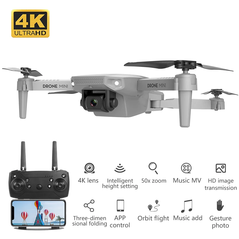 Mini RC Drone 4K HD Kamera Profesinės Dron Rankiniai Quadcopter Nuotolinio Valdymo pultas RC Sraigtasparniai, Sulankstomas Drone Žaislai Vaikams