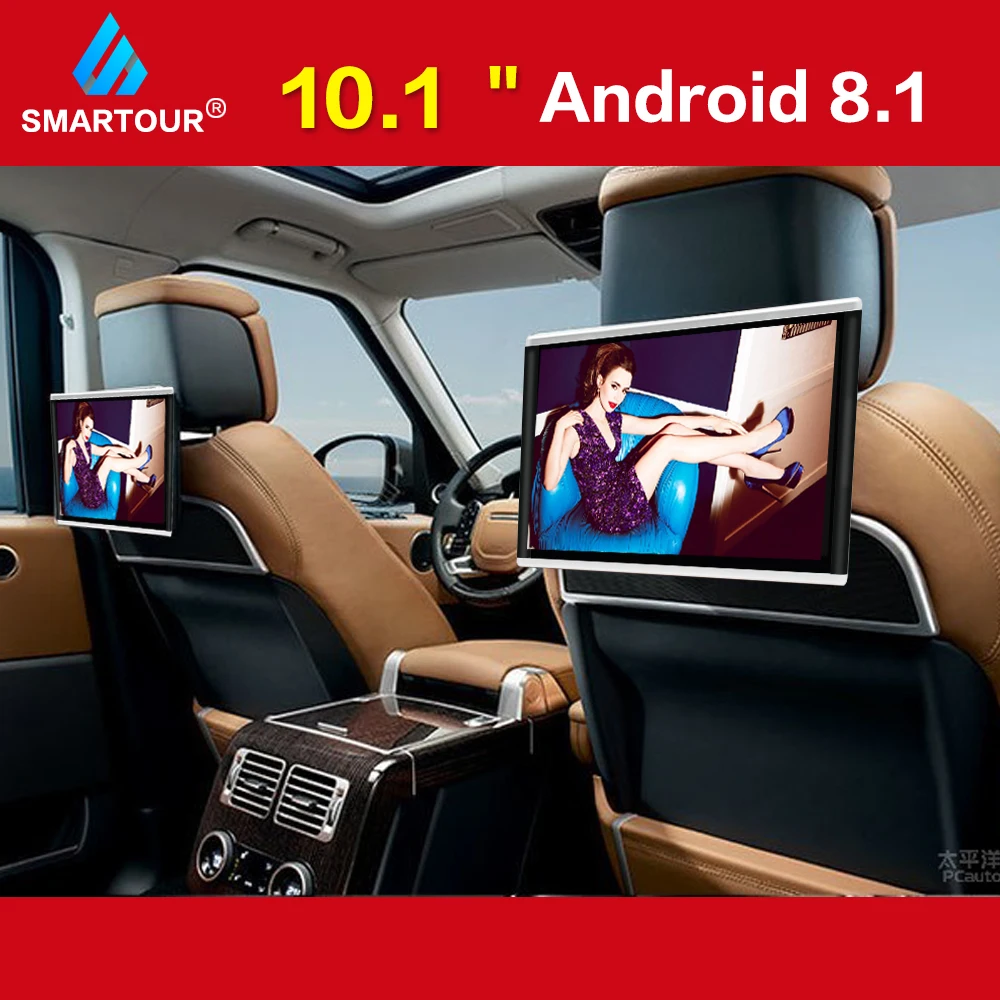 Smartour 10.1 Colių Android8.1 Automobilių Pogalvių Monitorius HD 1080P Vaizdo Touch Ekranas WI-fi/Bluetooth/USB/SD/FM MP5 Vaizdo Grotuvas