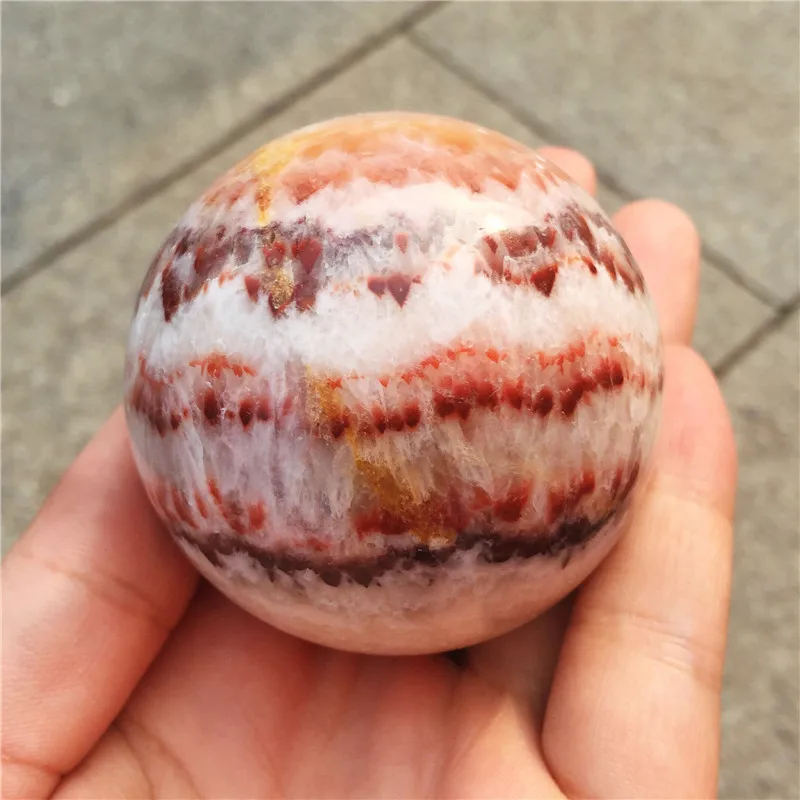 Gražus, Natūralus akmuo kvarcas krištolo rutulį graži Raudona raštuotas akmens kamuolys 50-60mm