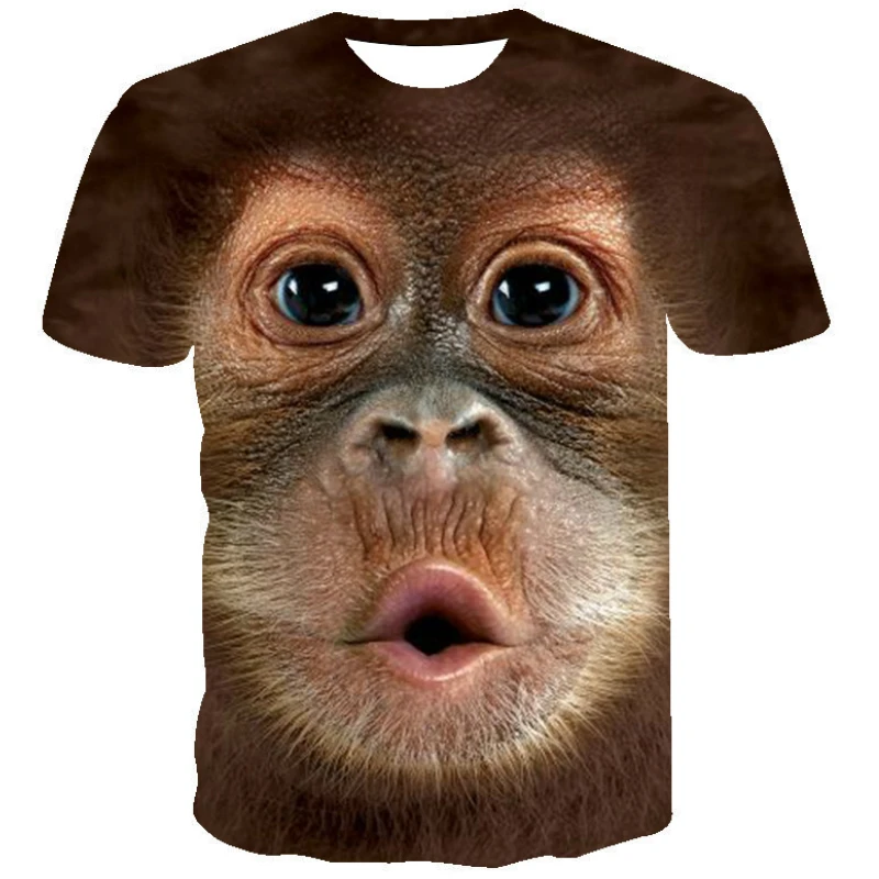 Vasaros Berniukai Orangutan T-shirt 3D Kūdikių Mergaičių Streetwear Vaikams, Vaikų Drabužiai, Kūdikių Juokingas Mielas Marškinėlius Gimtadienis Kostiumas