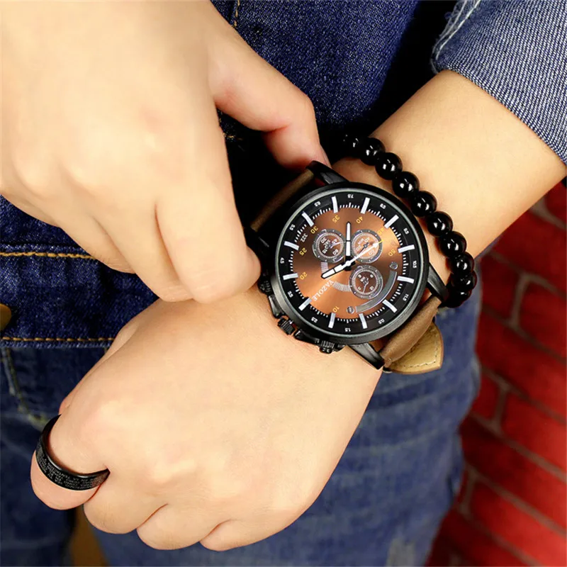 2020 kvarco žiūrėti Vyrų prabangos prekės Sporto vyrų laikrodžiai odinis dirželis relogio masculino reloj hombre montre mados casion laikrodis