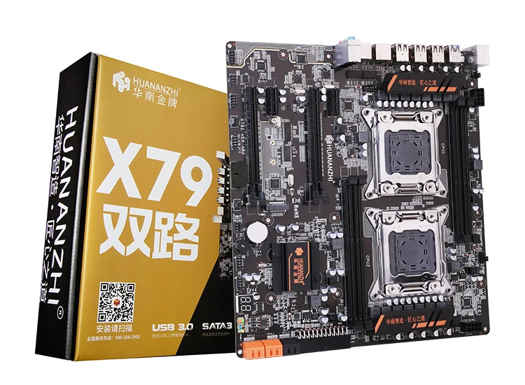 HUANANZHI X79-4D Plokštė su M. 2 Lizdas 2 Giga LAN Port Dual CPU Xeon E5 2690 2.9 GHz 2 Aušintuvai Didelis Markės RAM 64G(4*16G) RECC
