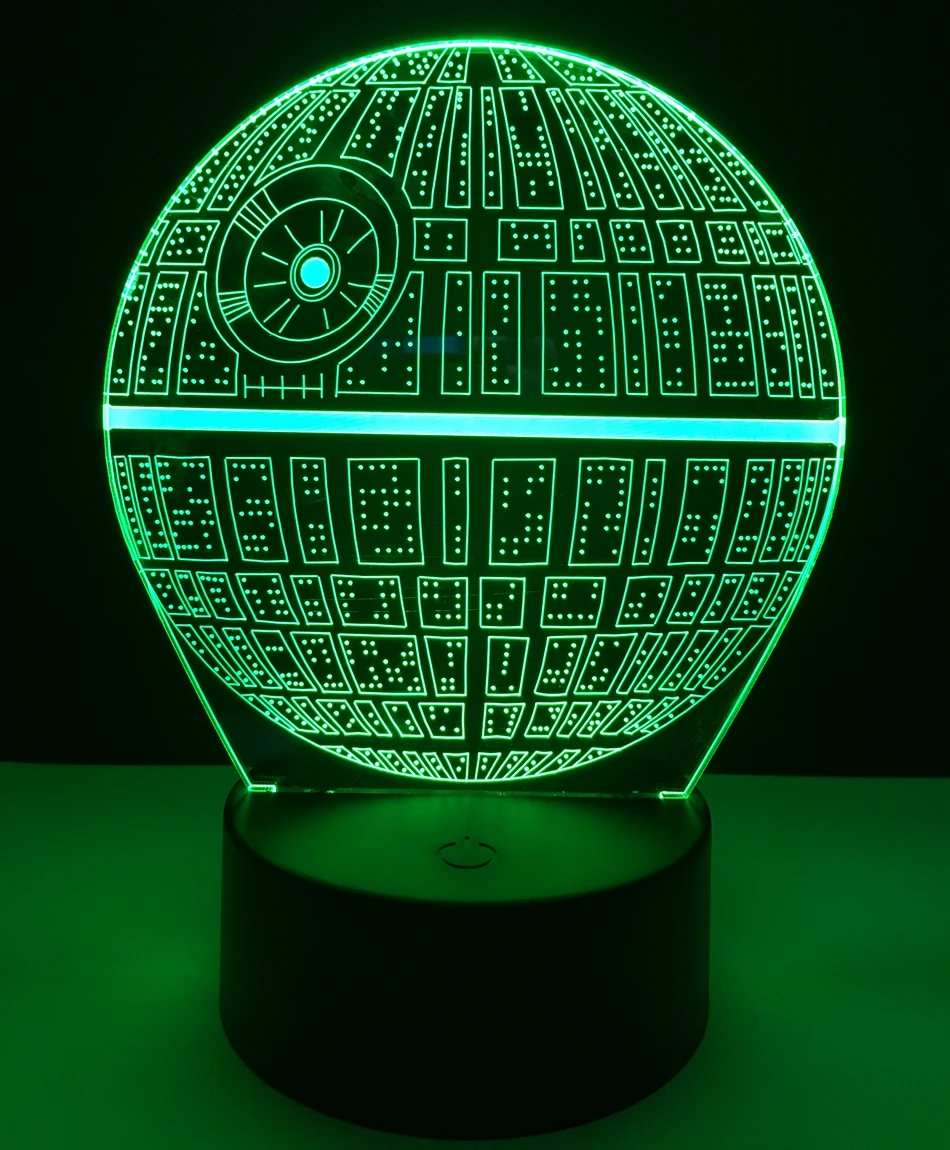 Star Wars Žvaigždžių Mirties 3D LED Nakties Šviesos Jutiklinį Jungiklį Stalo Lempa USB 7 Spalvų Miegamojo Puošimas spalvotu LED Apšvietimas Dovana