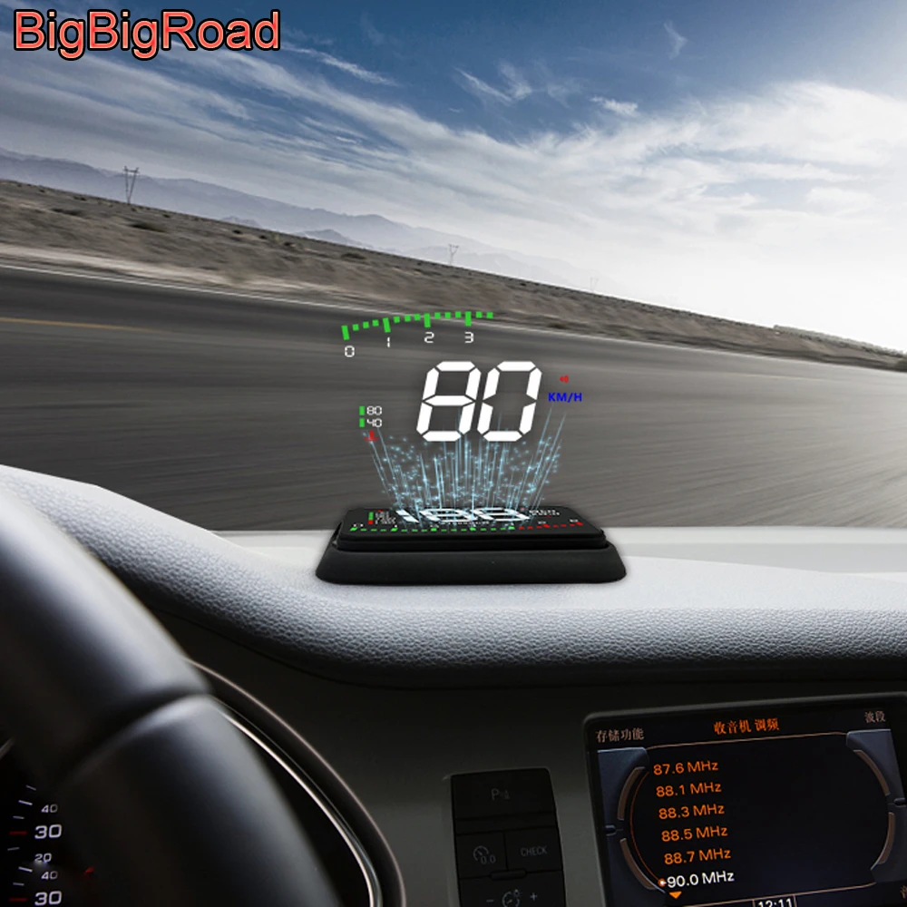 BigBigRoad Automobilių Hud Ekranas BMW X1 X2 X3 X4 M X5 X6 X7 Z4 i3 i8 Z2 Zagato e39 e46 e53 prekinis, galinis Stiklo Projektorius greičio viršijimo Signalas