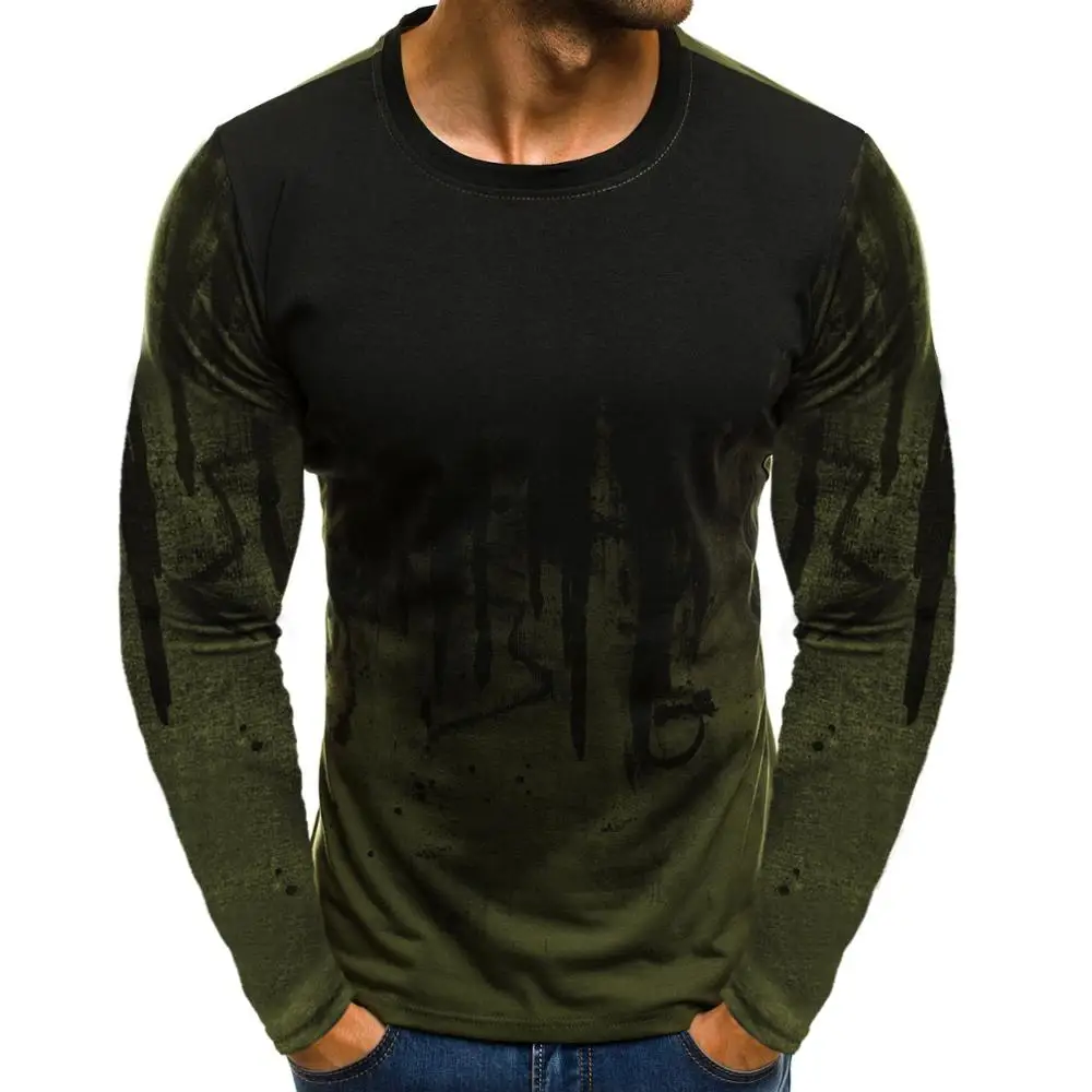 2020 m. Pavasarį Ir Rudenį Naujas Vyrų Kamufliažas Spausdinti vyriški T-Shirt Nuosėdos Top Hip-Hop Streetwear ilgomis Rankovėmis Fitneso T-shirt S-4