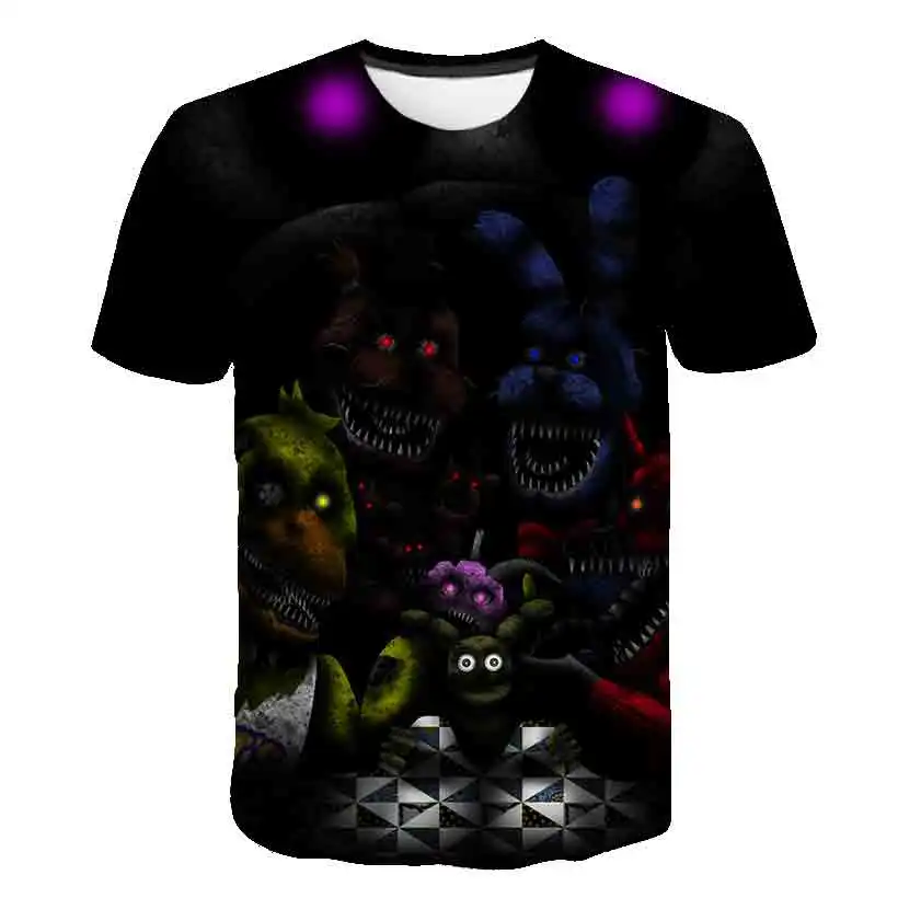 3 Iki 13 Metų Penkios Naktys Freddys 3D Drabužiai Vaikams, Vaikams Berniukams, Mergaitėms trumpomis Rankovėmis marškinėliai T Shirt viršutinių drabužių siuvimas Vaiko marškinėliai