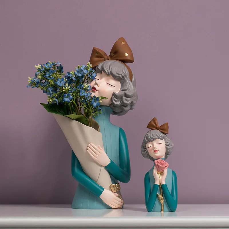 Kūrybos Dervos puokštė mergina apdailos dovana kambarį, TV spintelė gėlių kompozicijų džiovintos gėlės namų puošybai amatų kambarys