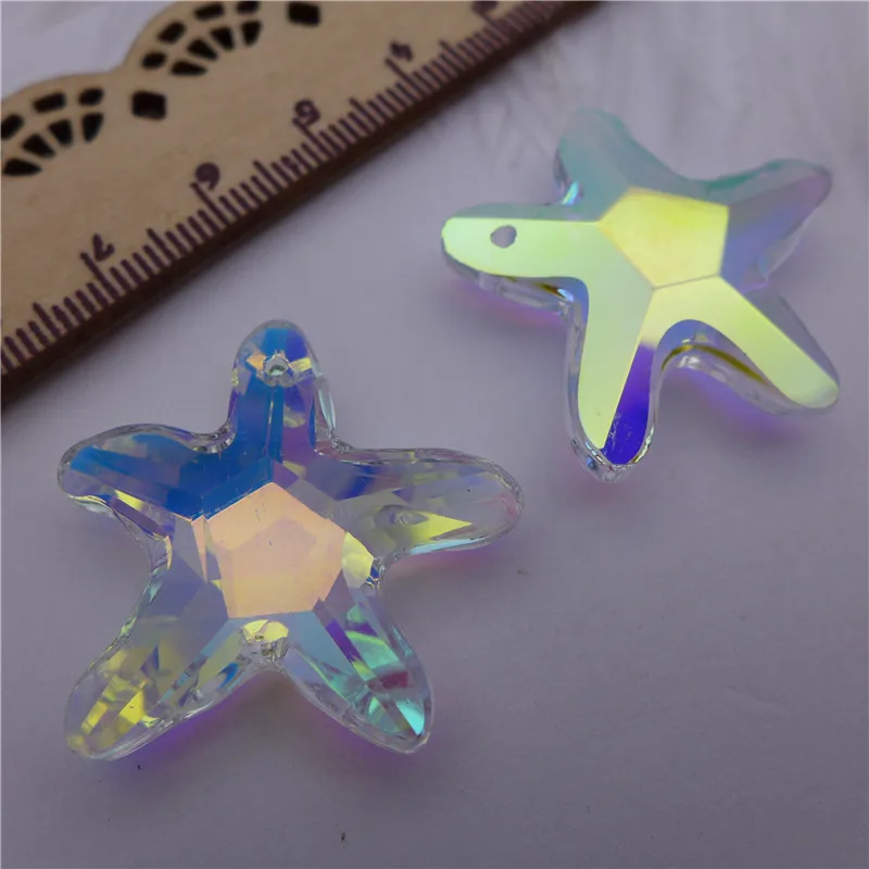 20/32/40 mm žvaigždės formos sietynas kristalai žvaigždė užuolaidų lašas, padengtą vaivorykštė ab, skaidraus stiklo pakabukas papuošalai 