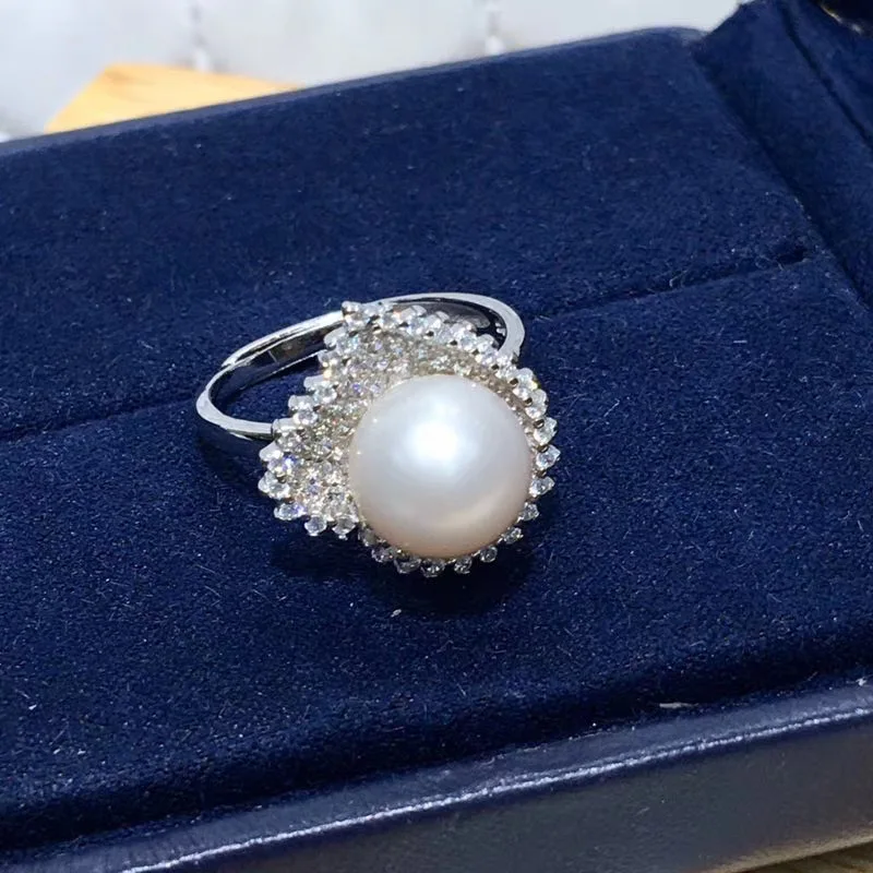 YIKALAISI 925 Sterlingas Sidabro Papuošalai Pearl Žiedai 2019 Bauda Natūralių Perlų papuošalai 9-10mm Žiedai Moterims didmeninės
