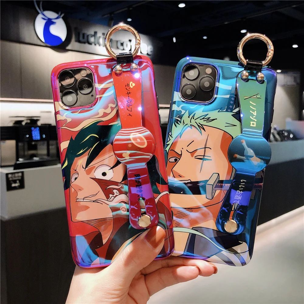 Prabanga Blu-ray apyrankė Vienas Gabalas Luffy Nami Zoro Telefono dėklas skirtas iphone 12 11 Pro X Xs Max XR 7 8 Plius Japonija, Anime, Minkštas Viršelis