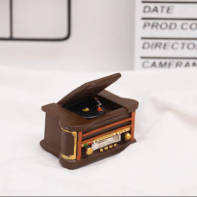 Darbastalio apdaila retro radijo fortepijonas telefono fotoaparato modelis senovinis gramofonas miniatiūriniai amatų namų dekoravimo, dovanų