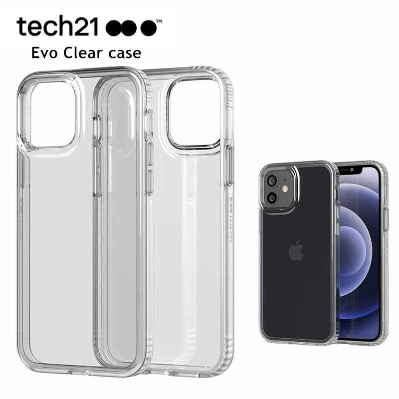 Oficialus Tech21 Evo Aišku, super Anti-drop Case Cover For iPhone 12 mini iphone 12/12 pro/12 pro Max skaidrus telefono dėklas
