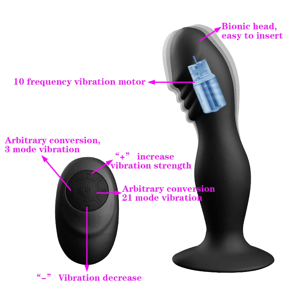 Prostatos Masažas Vibratoriai Vyrams Silikoninis Vandeniui Butt Plug Vibratorius Analiniai Karoliukai Sekso Žaisliukai Vyrams Masturbacija Erotiniai Žaislai