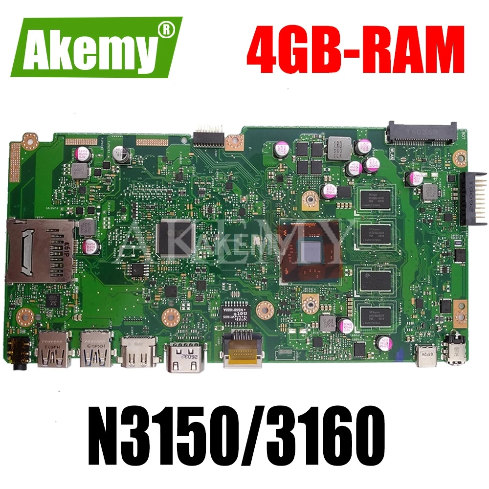 NAUJAS!X540SA nešiojamas mainboard 4GB-RAM N3150/3160 CPU REV 2.0 Asus X540 X540S X540SA X540SAA nešiojamas plokštė Bandymo gerai