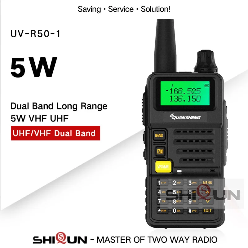 Kumpis Radijo Medžioklės UV-R50-2 Quansheng 5W dviejų dažnių VHF UHF 136-174Mhz/400-520Mhz Walkie Talkie UV-R50(-1) Baofeng UV-82 UV-5R
