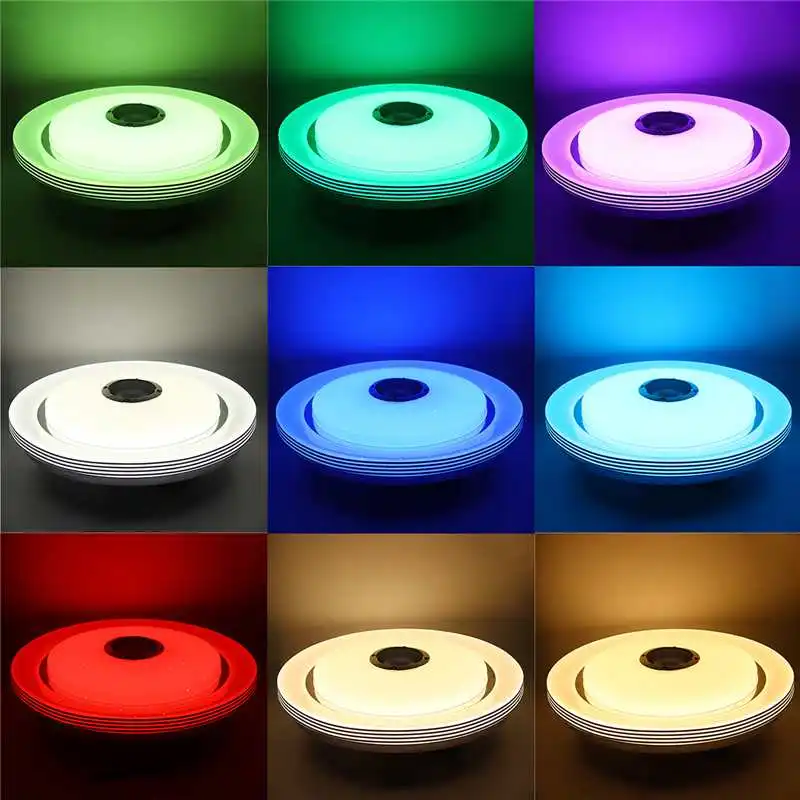 80W LED Lubų šviestuvas RGB šviesos srautą galima reguliuoti Muzikos Lubų lempa Nuotolinio valdymo ir programų kontrolė Flush AC220V namų 