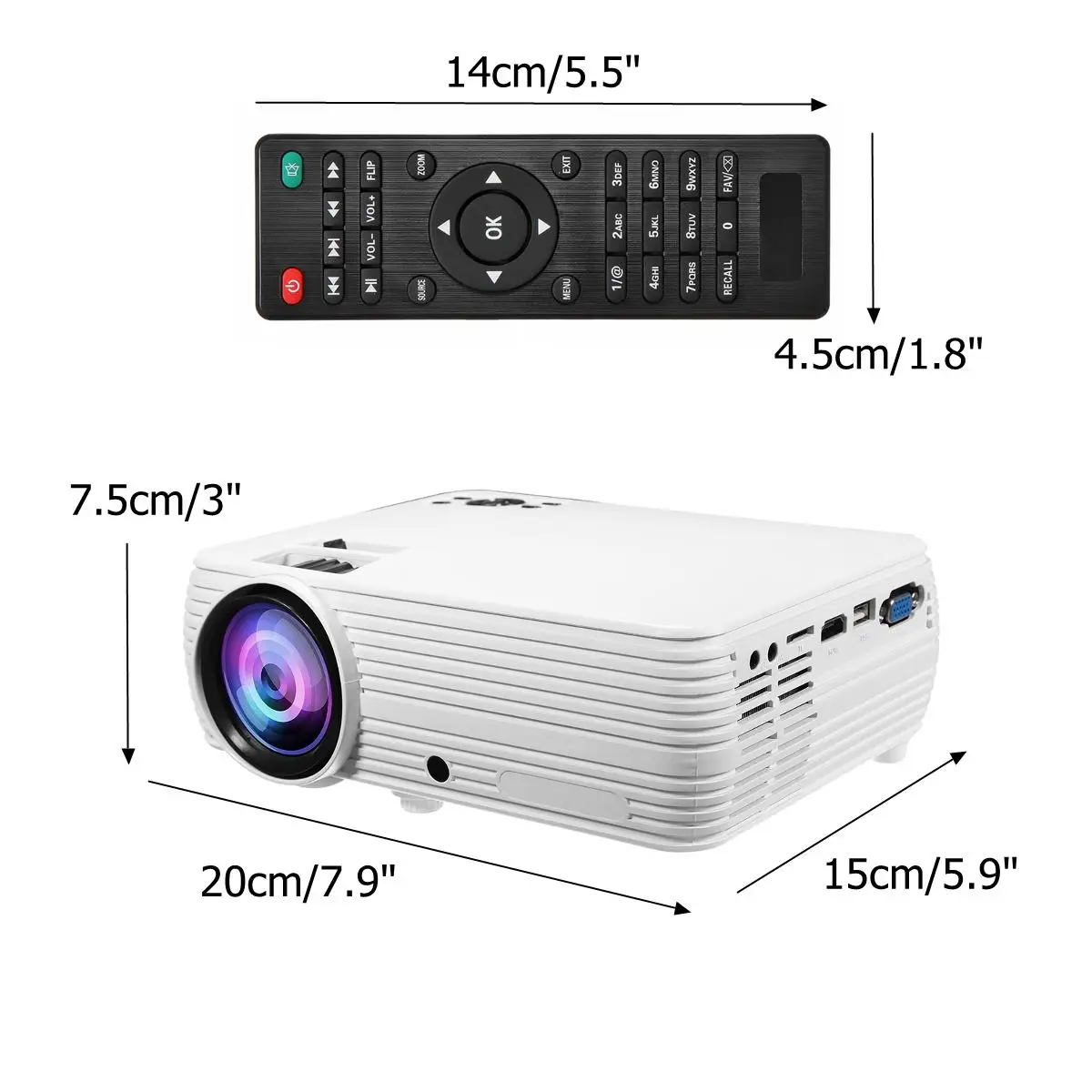 Remti 1080p HD LCD Projektorius 7000 Liumenų Multimedia Home Cinema Smart Home Theater LED Proyector HDMI VGA, AV, SD, USB Beamer
