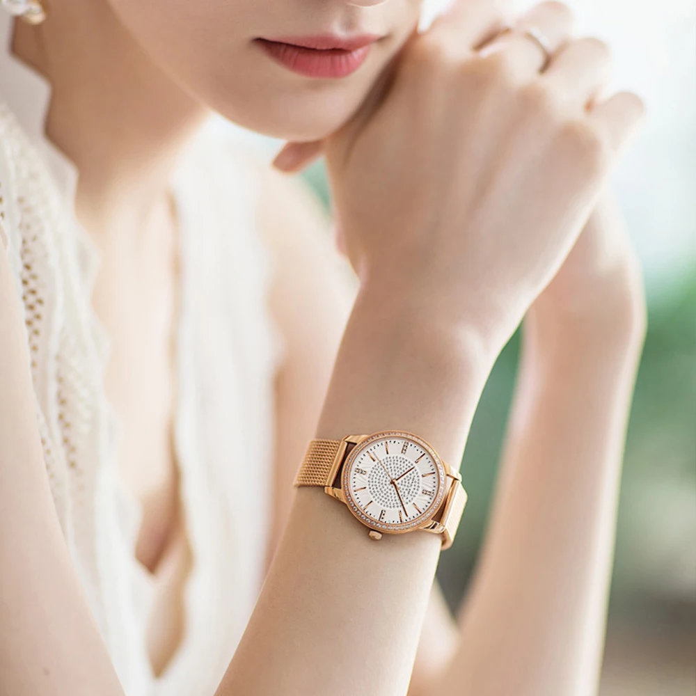 Moterų laikrodžiai visą deimantų Japonijos kvarcas, kalnų krištolas Rankiniai Laikrodžiai Prabanga Moteriška suknelė Laikrodžiai Relogio Feminino Lašas Laivybos